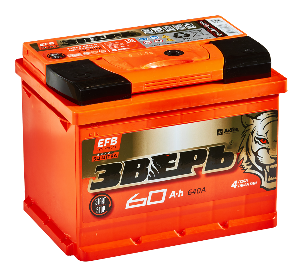 ЗВЕРЬ 6СТ-60EFB ZVEFB 60-3-R